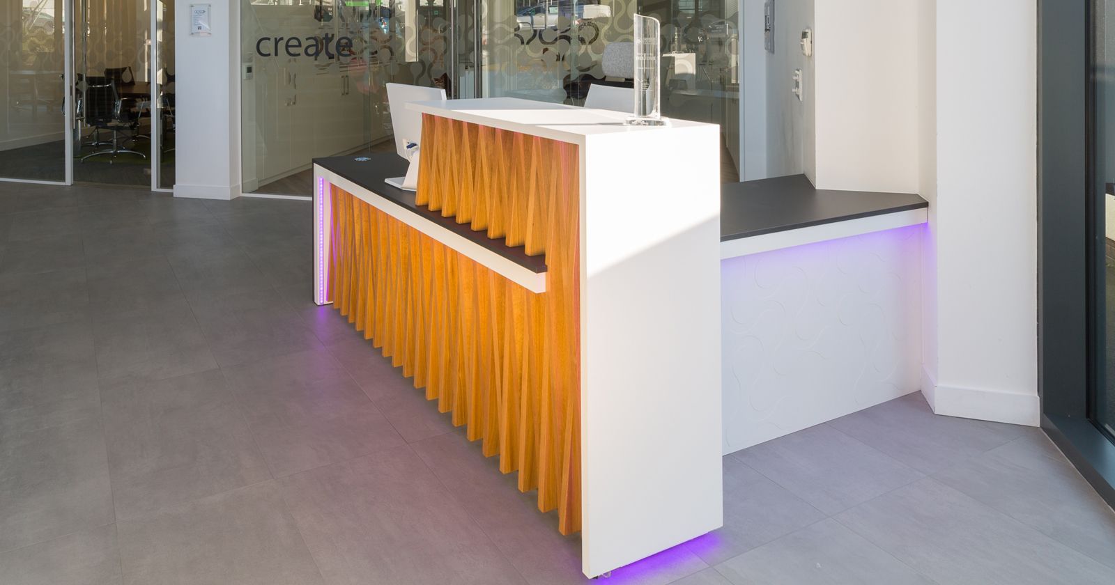 APSS Joinery Designed And Built Head Office Reception Desk