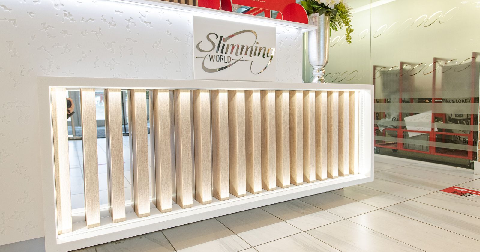 Slimming World Head Office Reception Desk Bespoke Joinery designed and built by APSS Joinery
