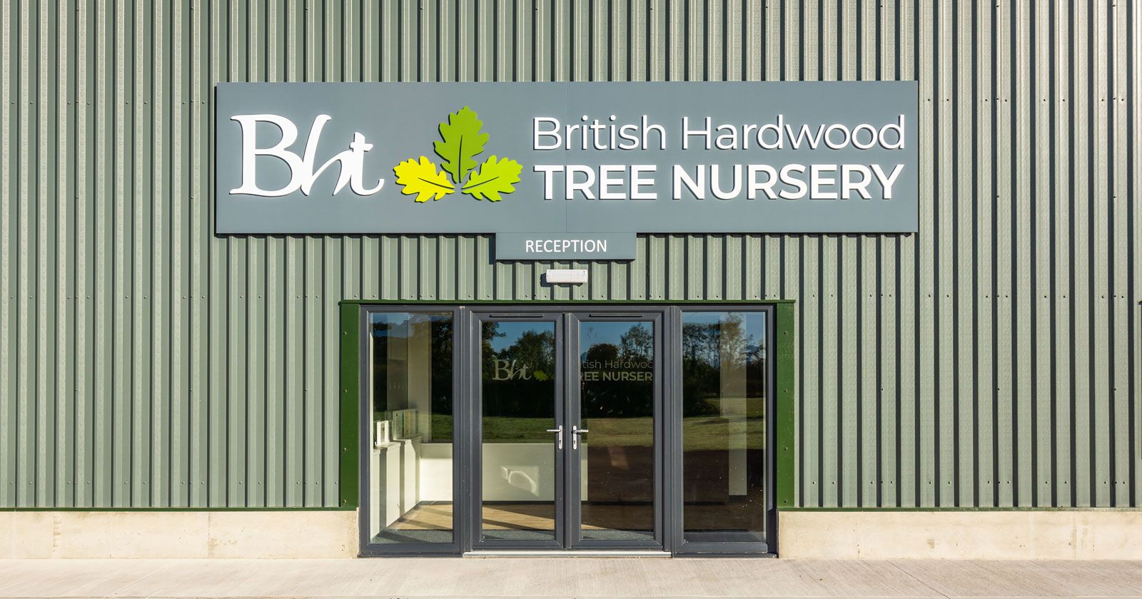 British Hardwood Tree Nursery Office Entrance and Signage