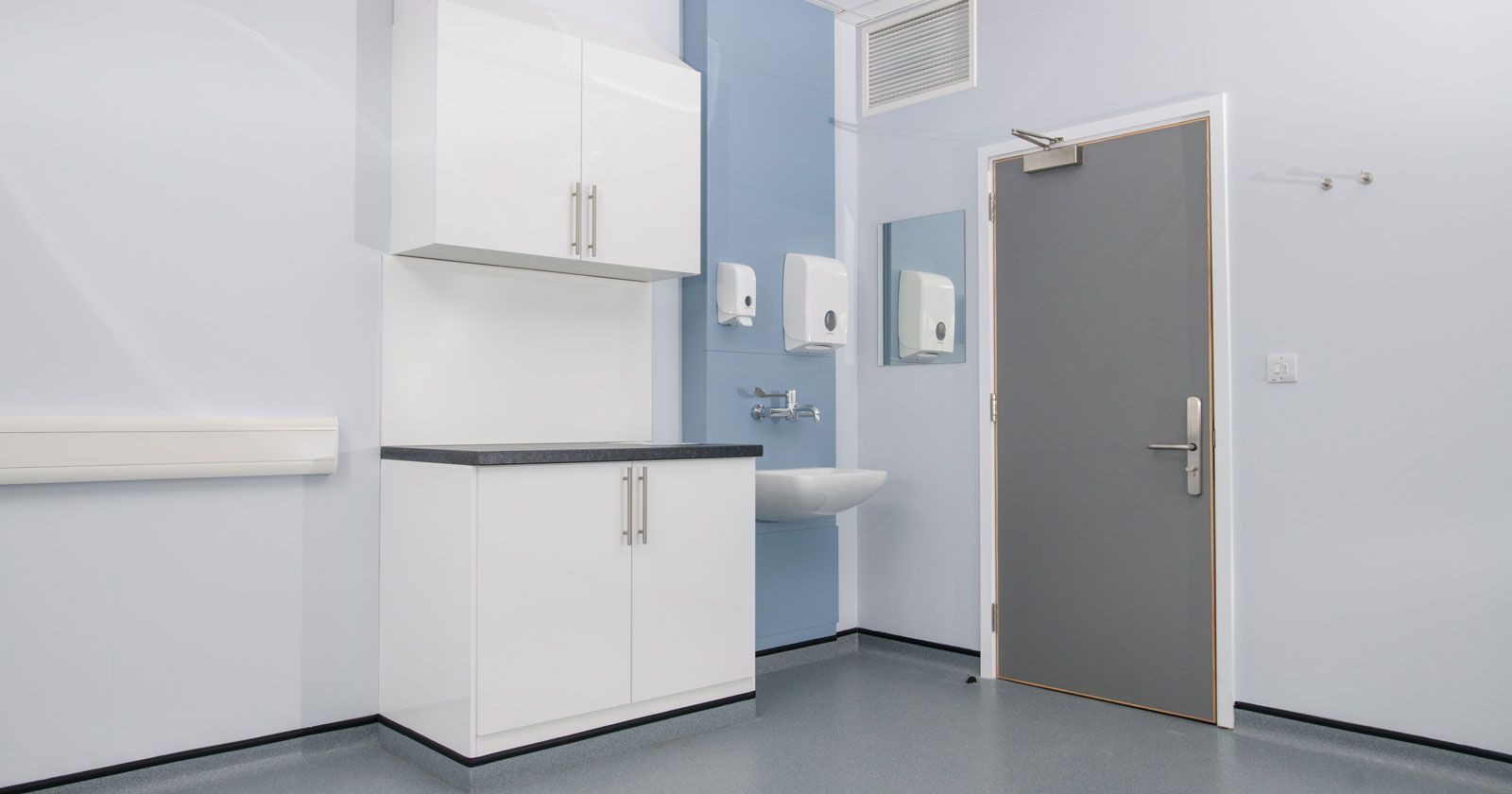 Queensgate Medical Centre storage in consultation room Designed and installed by APSS Joinery