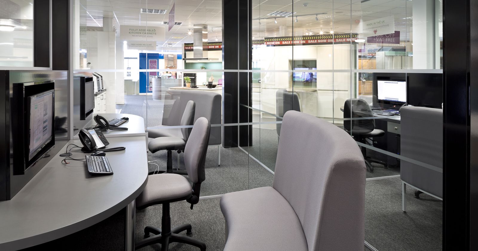 Wren Kitchens Paisley Glass Partitions Office Partitions by APSS
