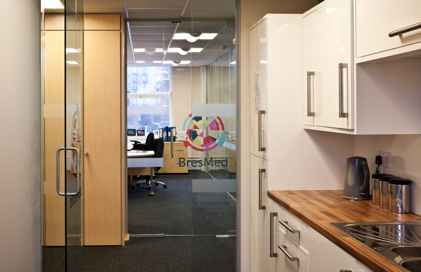 Bresmed Health Solutions Staff Kitchen Refurbishment and Glass Partitions by APSS