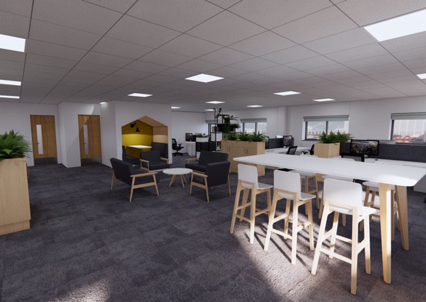 Hybrid Working Environment Hybrid Office Meeting Space designed by APSS
