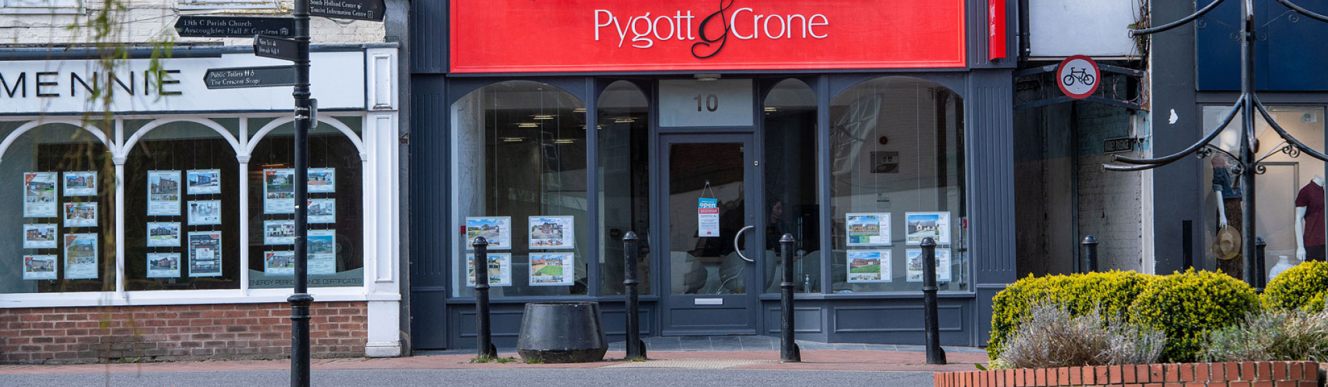 Fresh new look for Pygott and Crone in Spalding with new shop front and signage by APSS
