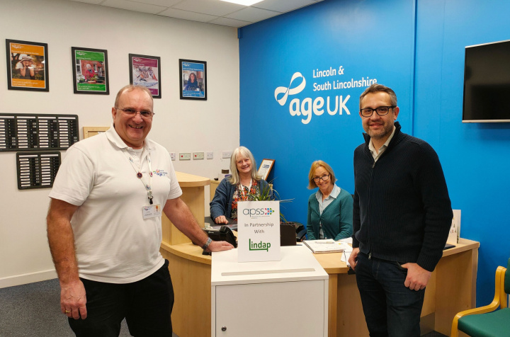 Thomas Ellis Technical Services and Facilities Manager for Age UK with Stuart Wall Design Director for APSS