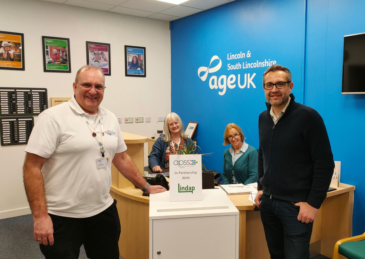 Thomas Ellis Technical Services and Facilities Manager for Age UK with Stuart Wall Design Director for APSS