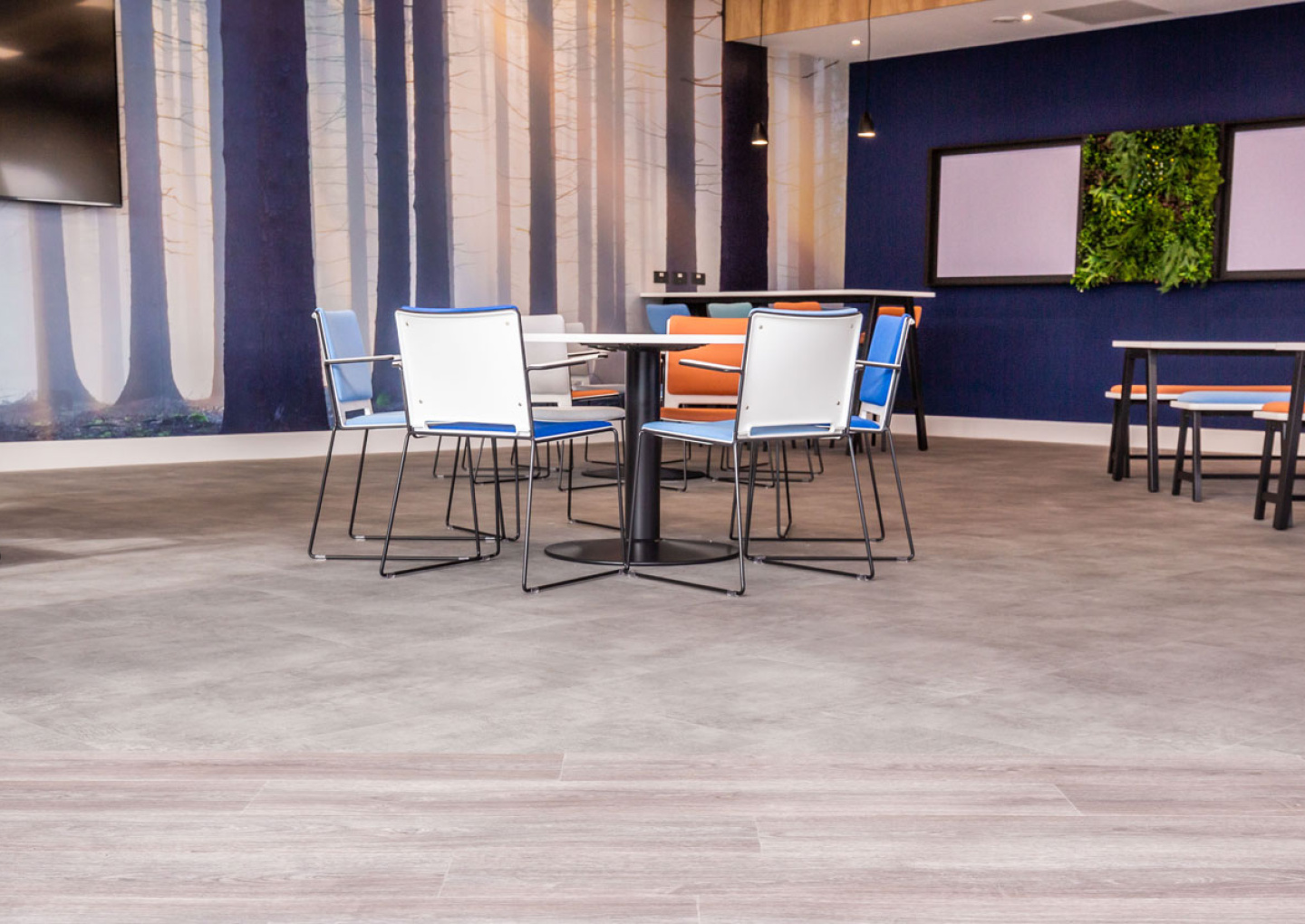Various Flooring to seperate spaces at DiaSorin Design by APSS