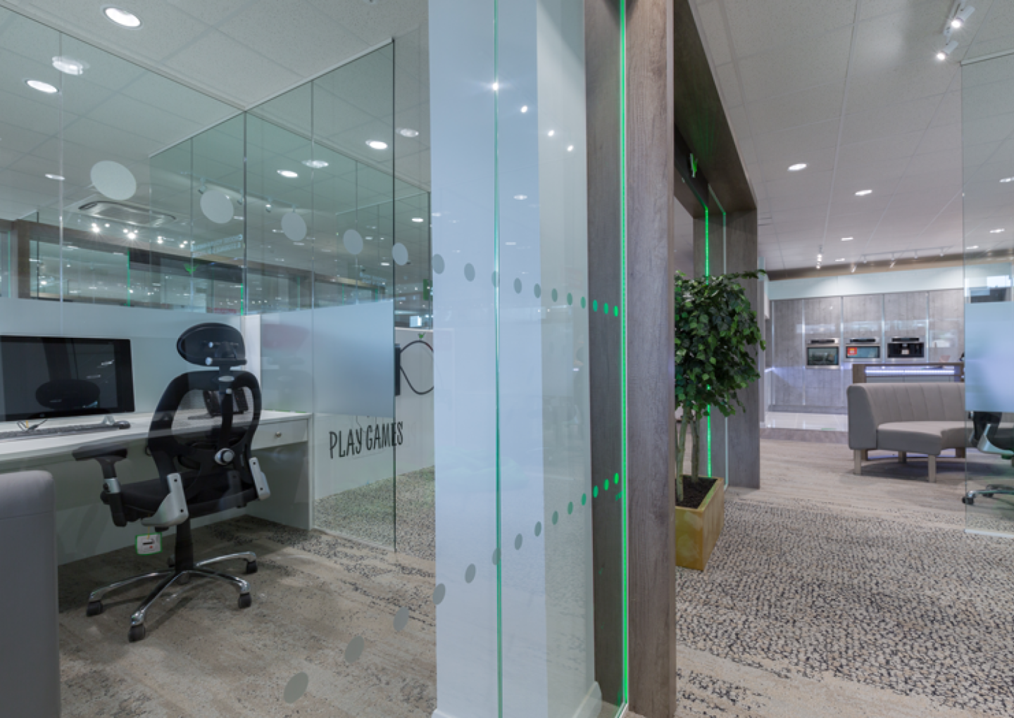 Wren Customer Consultation Area Glass Partitions installed by APSS