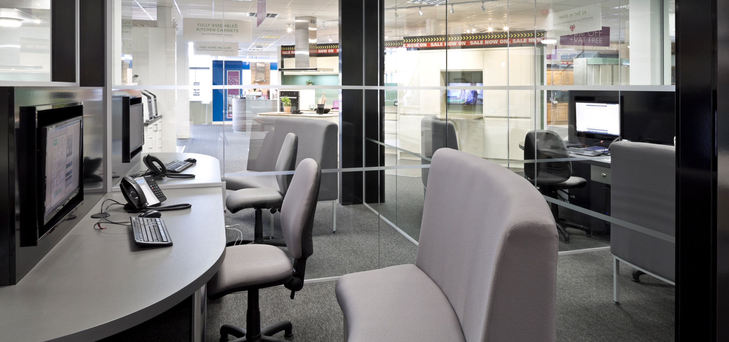 Wren Kitchens Paisley Glass Partitions Office Partitions by APSS