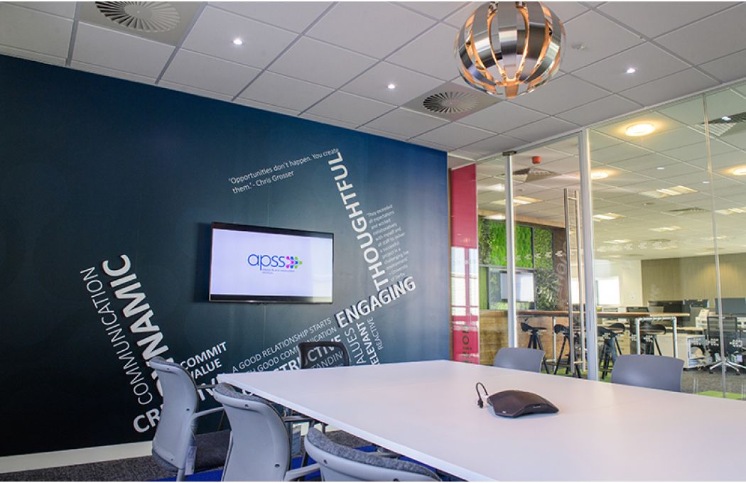 APSS Office Fit Out Inspirational Wall Meeting Room 
