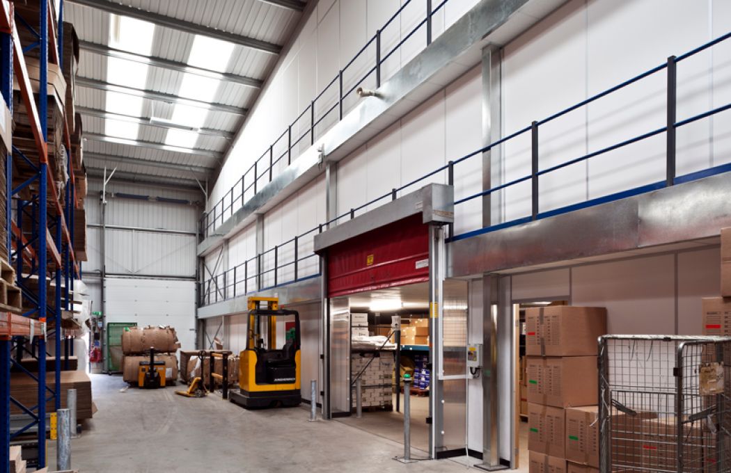 Rimmer Brothers Two Tier Mezzanine Warehouse Installation by APSS with Steel Partitions